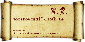 Moczkovcsák Réta névjegykártya